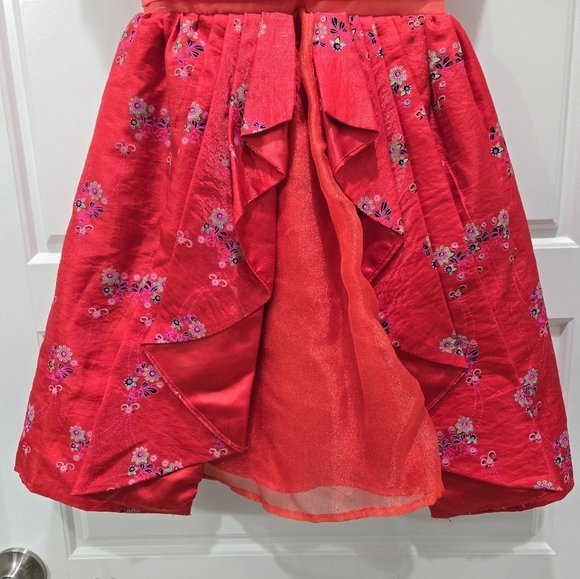 DISNEY PARKS PRINCESS ALENA OF AVATOR PLAY COSTUME RED FLORAL DRESS GIRLS 6 XS - Picture 4 of 12